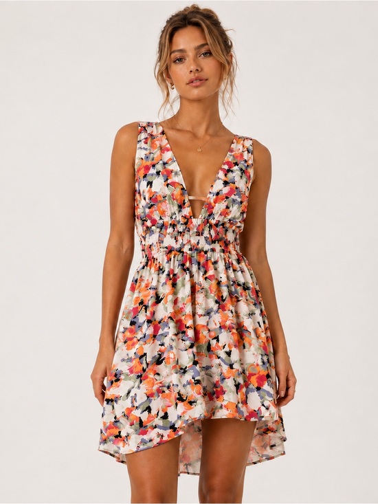 Vero Moda Dresses & Skirts - Vero Moda Bonnie Floral Plunge Mini Dress XS NWT